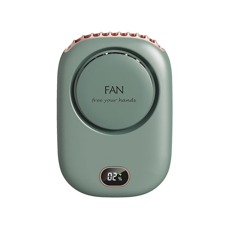 Digital Display USB mini Rechargeable Neck Fan