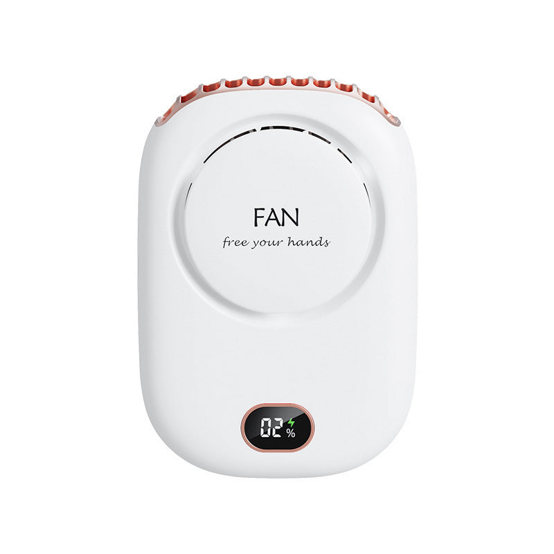Digital Display USB mini Rechargeable Neck Fan