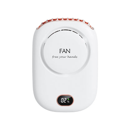 Digital Display USB mini Rechargeable Neck Fan