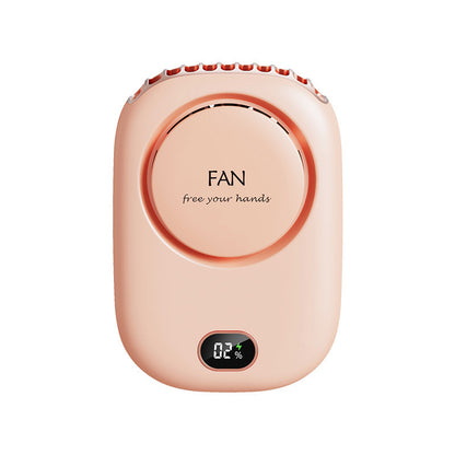 Digital Display USB mini Rechargeable Neck Fan