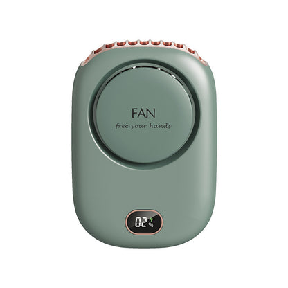 Digital Display USB mini Rechargeable Neck Fan