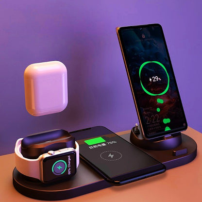 6-in-1 Wireless Charging Station – Fast Power Hub for Phone, Watch & More